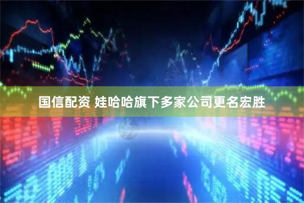 国信配资 娃哈哈旗下多家公司更名宏胜
